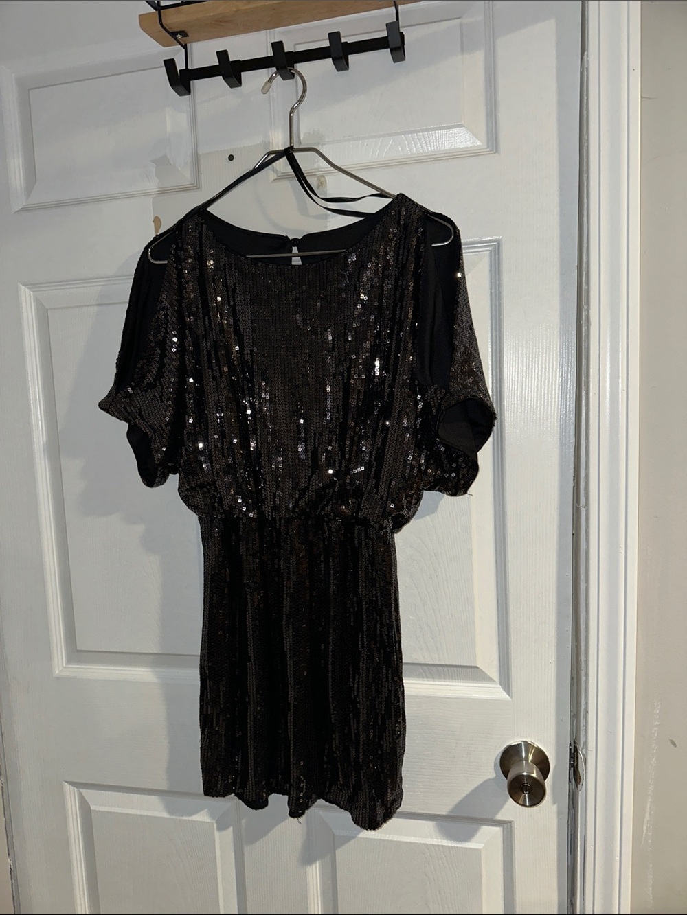 “XSCAPE PETITE by Joanna Chen” Black Sequin Dress